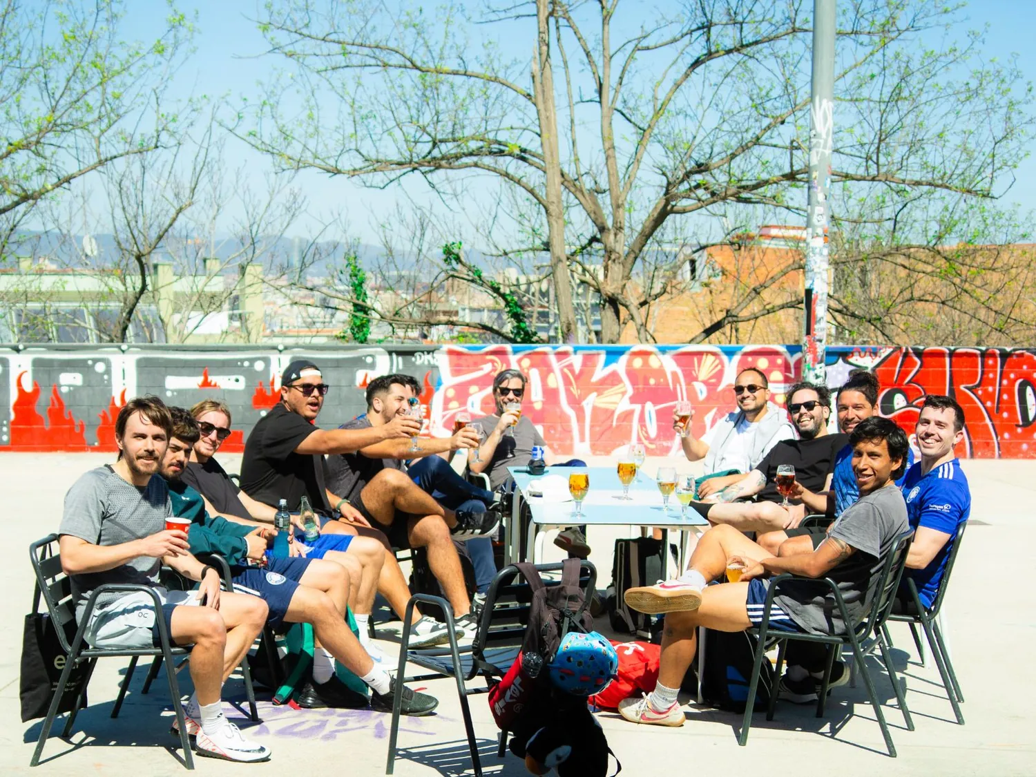 Todo el grupo después de un partido